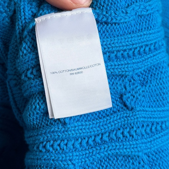 Gorgeous cable knit sweater by Lands’s End perfect as a pop of color size M - Picture 6 of 9